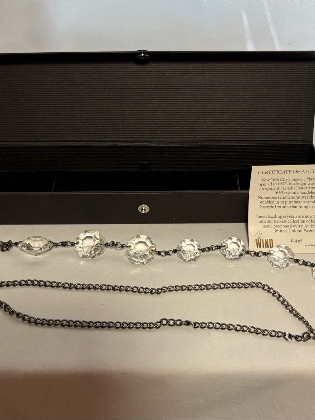 New John Wind Signature Collection At The Plaza Crystal Chandelier Necklace — image 2 of 6